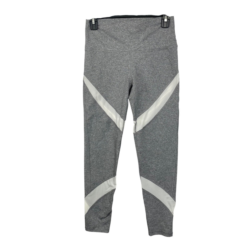 Aerie Chill Play Move‎ Leggings Womens Medium Gray Mesh High Waist Activewear